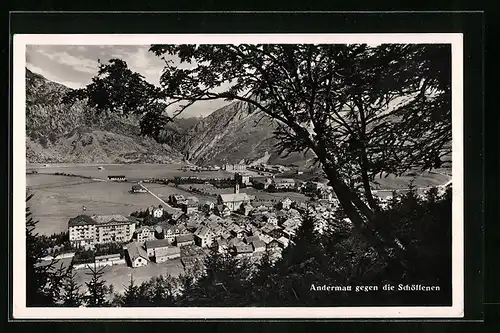 AK Andermatt, Panoramablick vom Berg aus gesehen