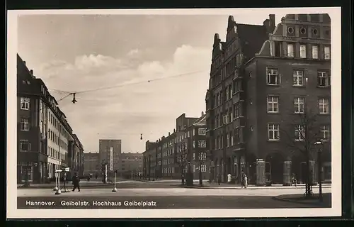 AK Hannover, Partie in der Geibelstrasse mit Hochhaus Geibelplatz