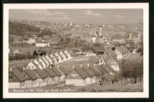 AK Giengen a. Br., Blick auf die Stadt und Siedlung