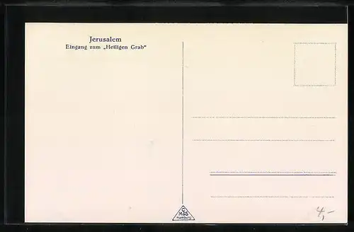 AK Jerusalem, Eingang zum Heiligen Grab