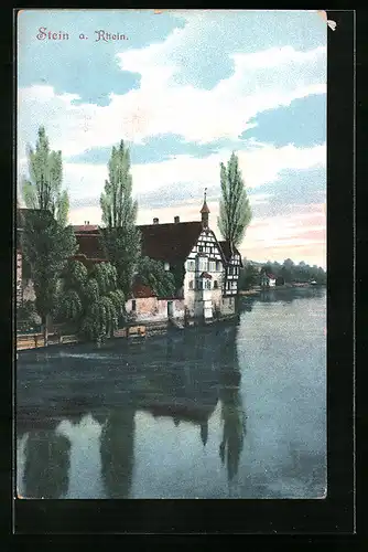 AK Stein a. Rhein, Ortspartie vom Rhein aus