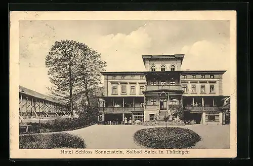 AK Sulza /Thüringen, Hotel Schloss Sonnenstein mit Park und Sole