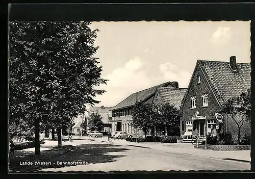 AK Lahde /Weser, Gasthaus an der Bahnhofstrasse