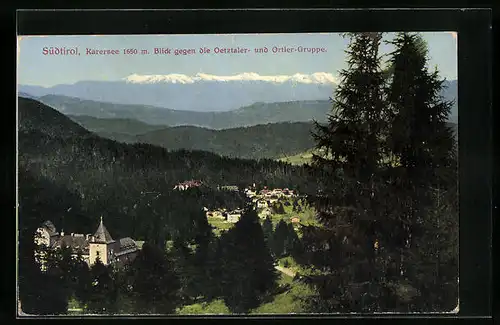 AK Karersee, Blick gegen die Oetztaler- und Ortler-Gruppe