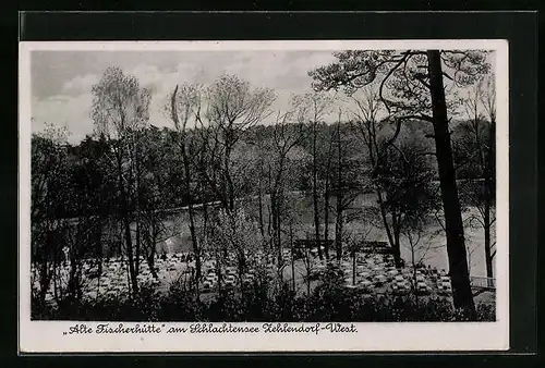 AK Berlin-Zehlendorf, Gasthaus alte Fischerhütte am Schlachtensee