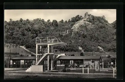 AK Bad Sulza /Th., Sprungturm im Soleschwimmbad