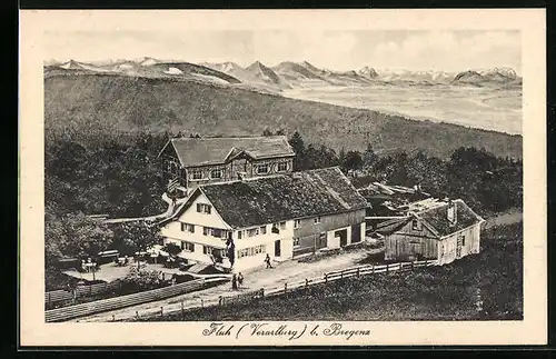 AK Fluh b. Bregenz, Ortsansicht aus der Vogelschau