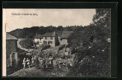 AK Conde-les-Autry, Soldaten mit Feldküche