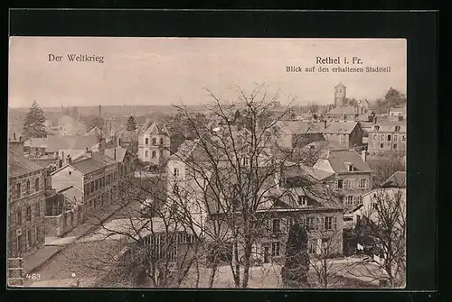 AK Rethel, Blick auf den erhaltenen Stadtteil