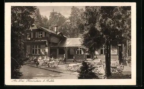 AK Ruhla /Thüringen, Waldgasthaus zum drei Herrenstein am Rennsteig