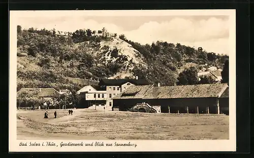 AK Bad Sulza /Th., Gradierwerk und Blick zur Sonnenburg