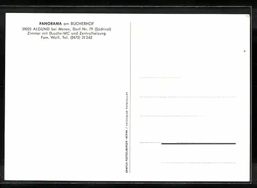 AK Algund bei Meran, Haus Panorama am Bucherhof