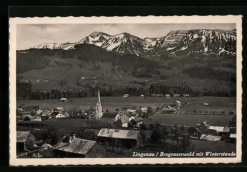 AK Lingenau im Bregenzerwald, Ortsansicht mit Winterstaude