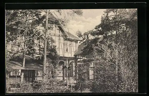 AK Gross-Köris, Gasthaus zum Seeschlösschen - Gartenansicht