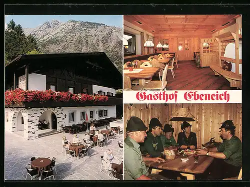 AK Algund /Vellau bei Meran, Gasthof Ebeneich, Innenansichten