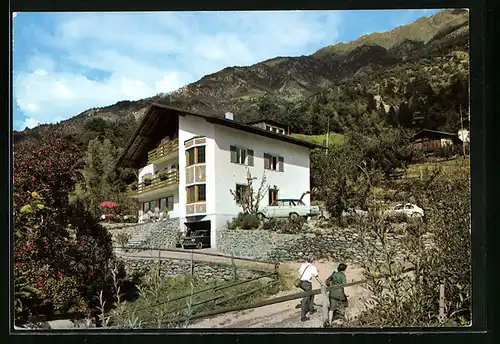 AK Naturns, Gasthaus Marchegger in sonniger Höhenlage