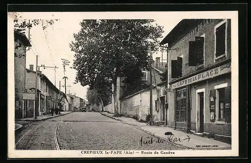 AK Crepieux-la-Pape, Route de Genève