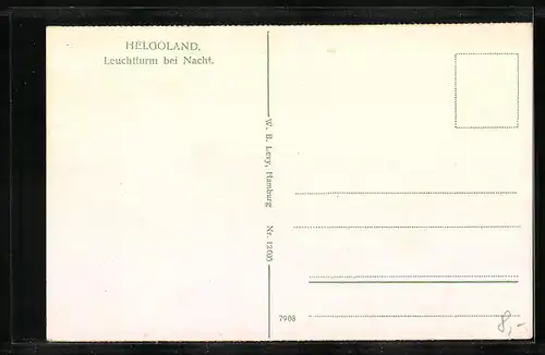 AK Helgoland, Leuchtturm bei Nacht