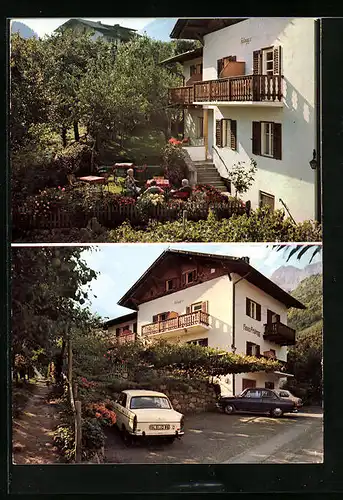 AK Algund bei Meran, Pension Haus Feldegg, Mitterplars 32, Garten