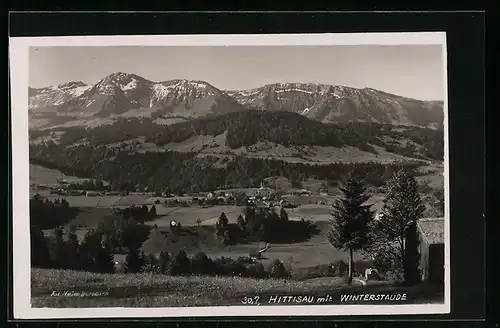 AK Hittisau, Teilansicht mit Winterstaude