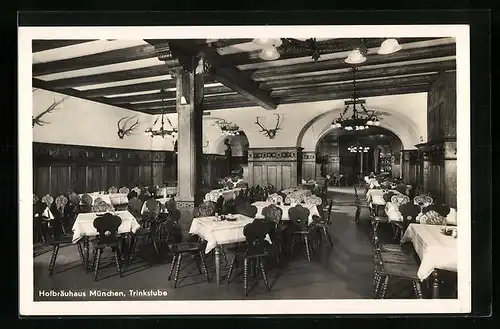 AK München, Münchner Hofbräuhaus, Trinkstube, Innenansicht