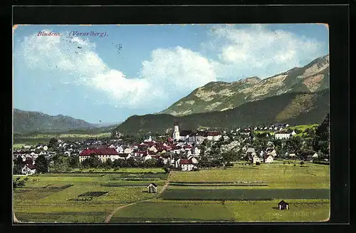 AK Bludenz, Teilansicht mit Kirche