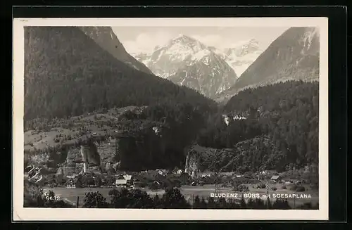 AK Bludenz-Bürs, Ortsansicht mit Scesaplana