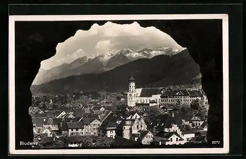 AK Bludenz, Ortsansicht mit Kirche