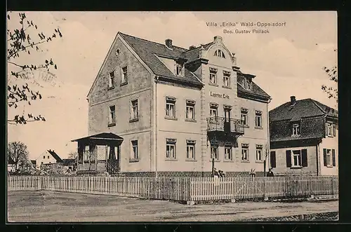 AK Wald-Oppelsdorf, Logierhaus Villa Erika - Gebäudeansicht von der Strasse aus