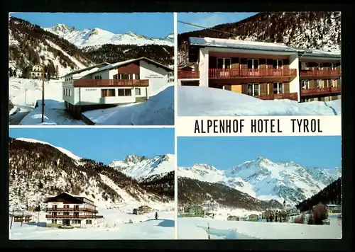 AK Sulden, Alpenhof Hotel Tyrol im Winter, Ortsansicht im Winter