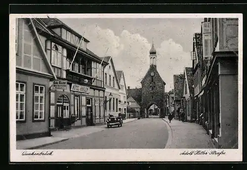 AK Quakenbrück, Strasse mit Hotel Karlem