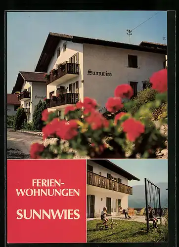 AK Riffian, Ferienwohnungen Sunnwies mit Blumen in der Hohlgasse Nr. 125