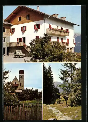 AK Feldthurns b. Klausen, Ferienheim St. Georgen mit Wegkreuz