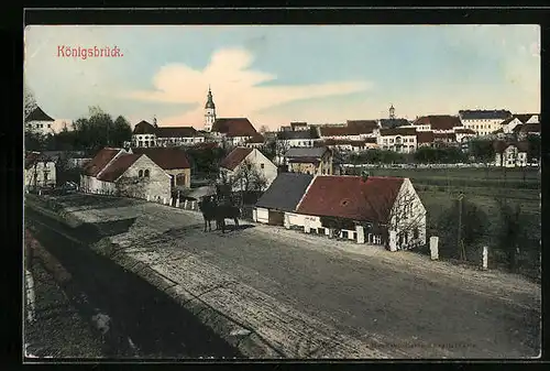 AK Königsbrück, Teilansicht mit Strassenbrücke