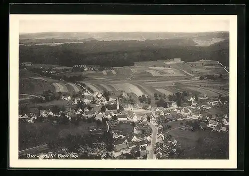 AK Gschwend /Kr. Backnang, Teilansicht mit Strassenpartie