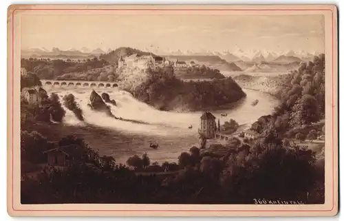 Fotografie Carl Koch, Schaffhausen, Ansicht Schaffhausen, Blick auf den Rheinfall, Wasserfall