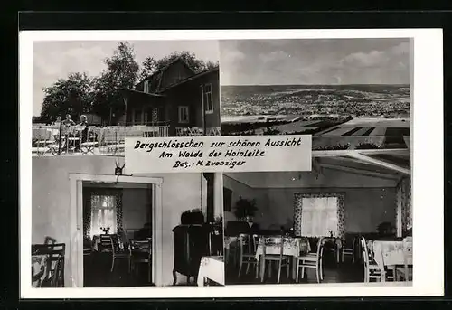 AK Frankenhausen, Bergschlösschen zur schönen Aussicht, Am Walde der Hainleite