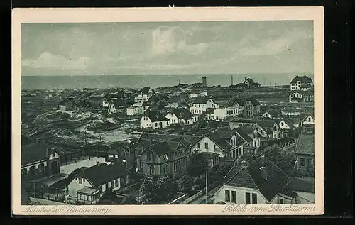 AK Wangeroog, Teilansicht aus der Vogelschau mit Meeresblick