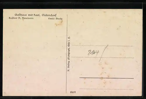 AK Oldendorf, Gasthaus von H. Neumann mit Saal