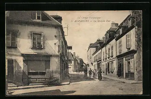 AK Auzances, La Grande Rue