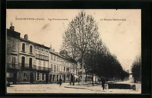 AK Rabastens, La Promenade et Route Nationale