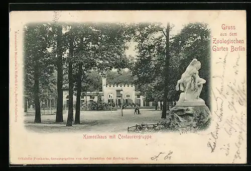 AK Berlin, Kameelhaus mit Centaurengruppe im Zoologischen Garten