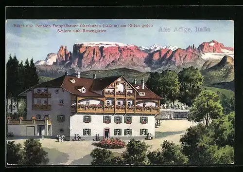 AK Oberbozen, Hotel und Pension Doppelbauer am Ritten