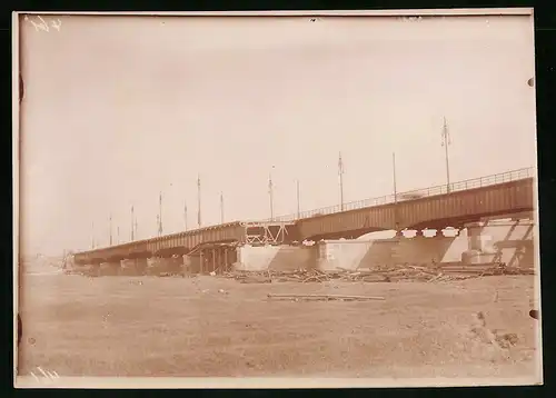 Fotografie Ansicht Wien-Floridsdorf, Brückenbau Kaiser Franz Joseph Brücke, Blick auf die Brückenbaustelle