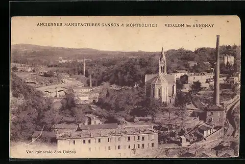 AK Vidalon-les-Annonay, Vue générale des Usines