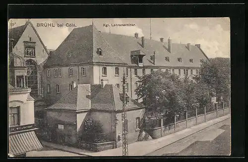 AK Brühl b. Cöln, Kgl. Lehrerseminar aus der Vogelschau