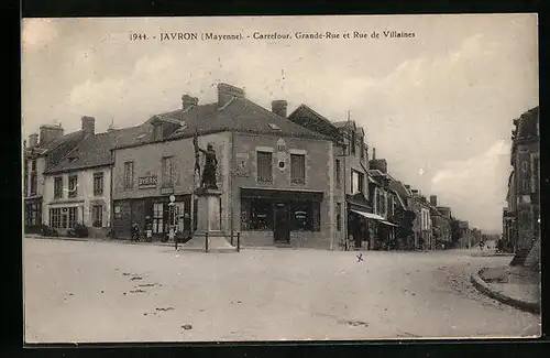 AK Javron, Carrefour, Grande-Rue et Rue de Villaines, Strassenpartie