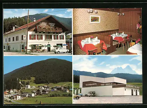 AK Vierschach, Ortsansicht und drei Ansichten vom Gasthaus Löwe