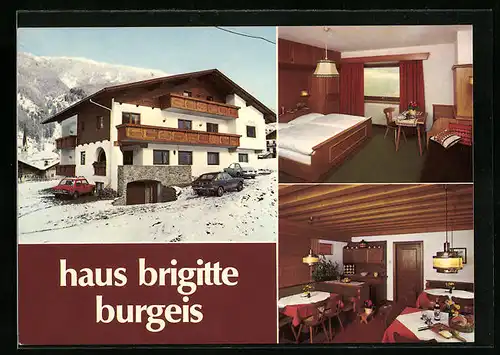 AK Burgeis, Pension Haus Brigitte in drei Ansichten