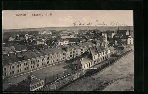 AK Saarlouis, Kaserne Nr. 6 aus der Vogelschau